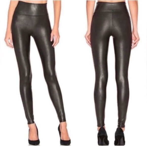 NWOT SPANX Faux Leather High Waisted Leggings in Black Size Medium Style 2437 - Picture 3 of 14